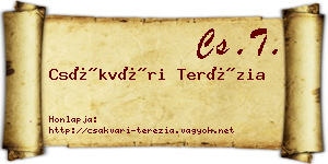 Csákvári Terézia névjegykártya