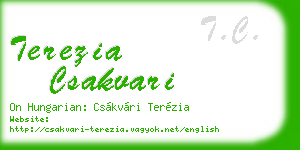 terezia csakvari business card